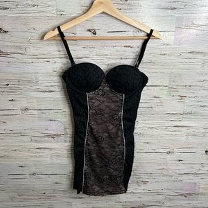 Bebe black lace mini dress size medium